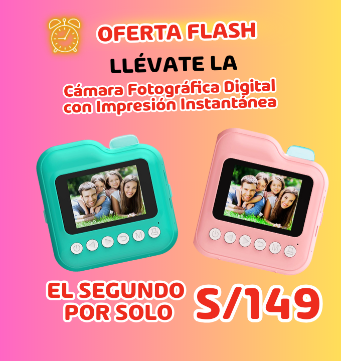 Cámara Fotográfica Digital para Niños con Impresión Instantánea