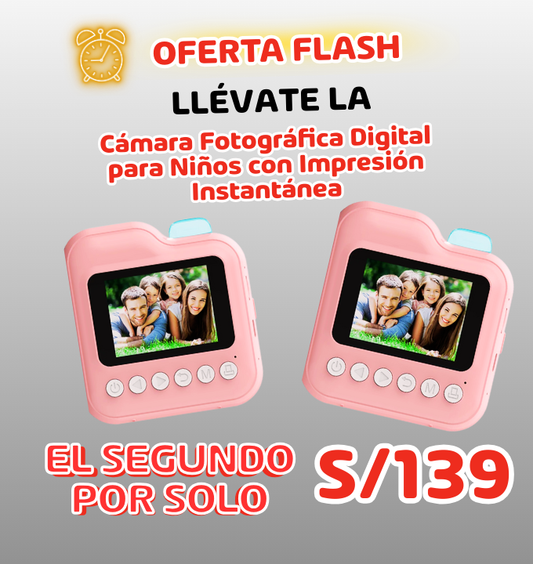 Cámara Fotográfica Digital para Niños con Impresión Instantánea