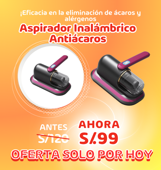 Aspirador Inalámbrico Antiácaros