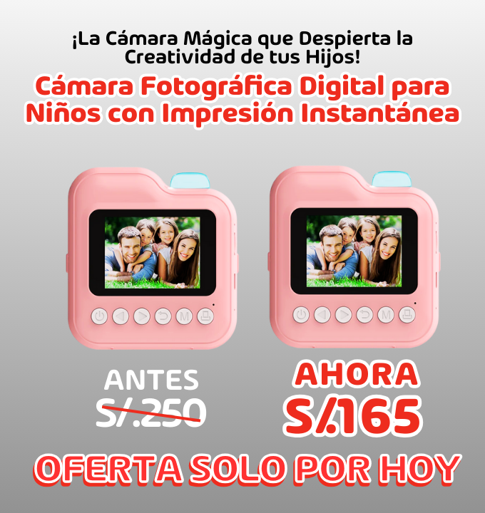 Cámara Fotográfica Digital para Niños con Impresión Instantánea